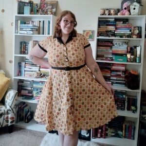 Unique Vintage Autumn Floral Dress